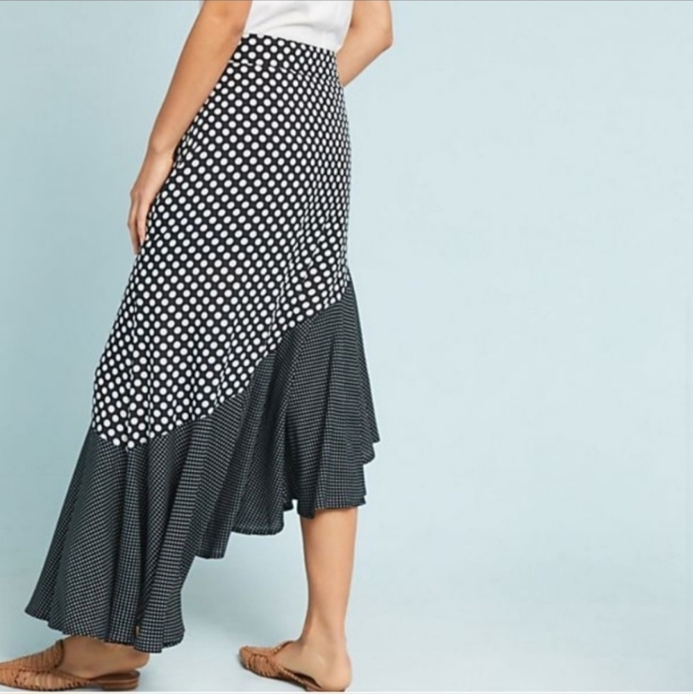 NWT Anthropologie Polka Dot Flounce skirt by Monarc